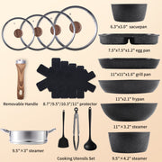 17-piece Non-stick Cookware Set, Cooking Set