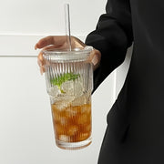 Glass Cup With Straw