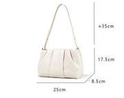 Pleated Clouds Niche Genuine Leather Underarm Bag
