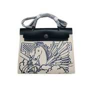 Classic Kelly Canvas With Leather Shoulder Diagonal Hand-held Pegasus Graffiti Fashion Leather Handbags